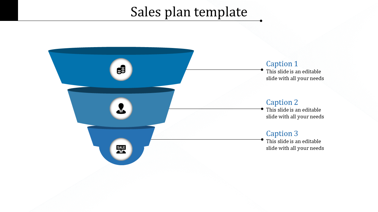 Astounding Sales Plan Template With Three Nodes Slides